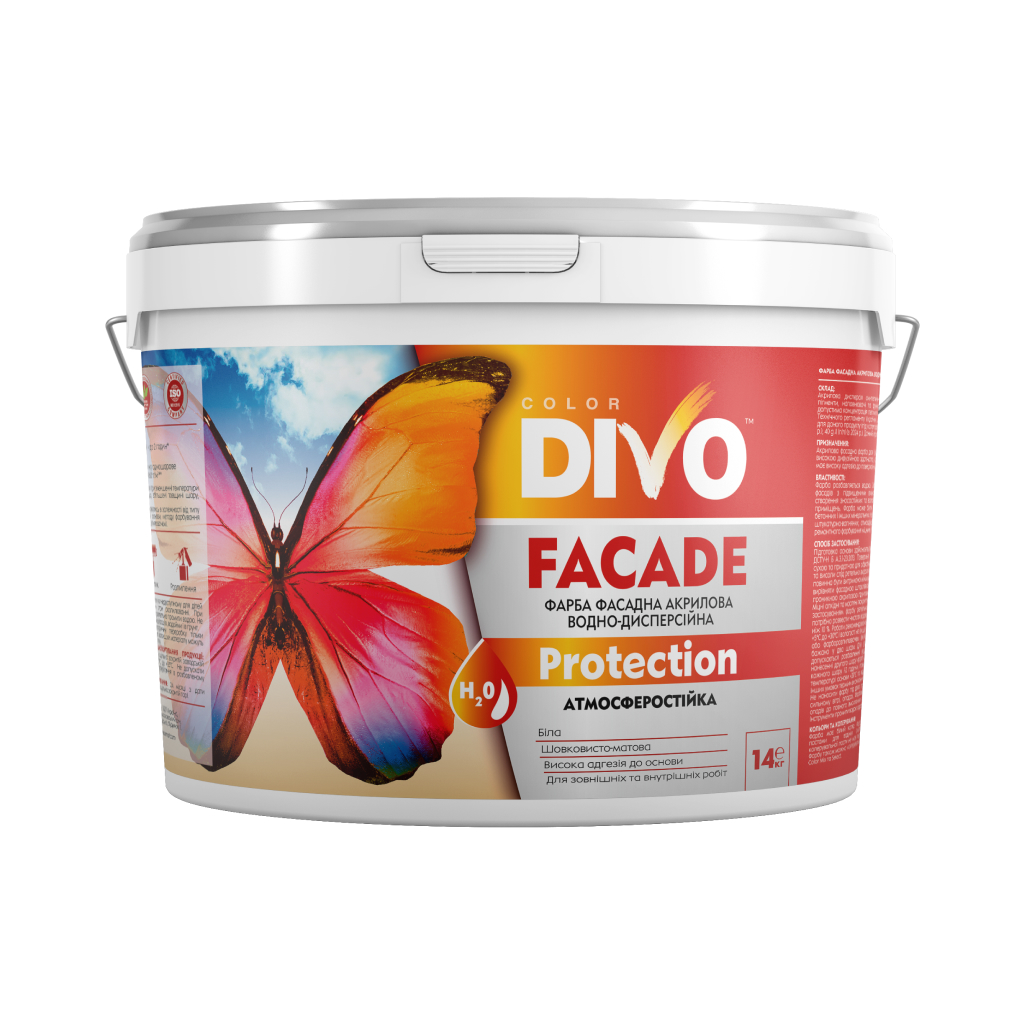 Фасадна фарба DIVO COLOR Protection, біла, матова 14кг